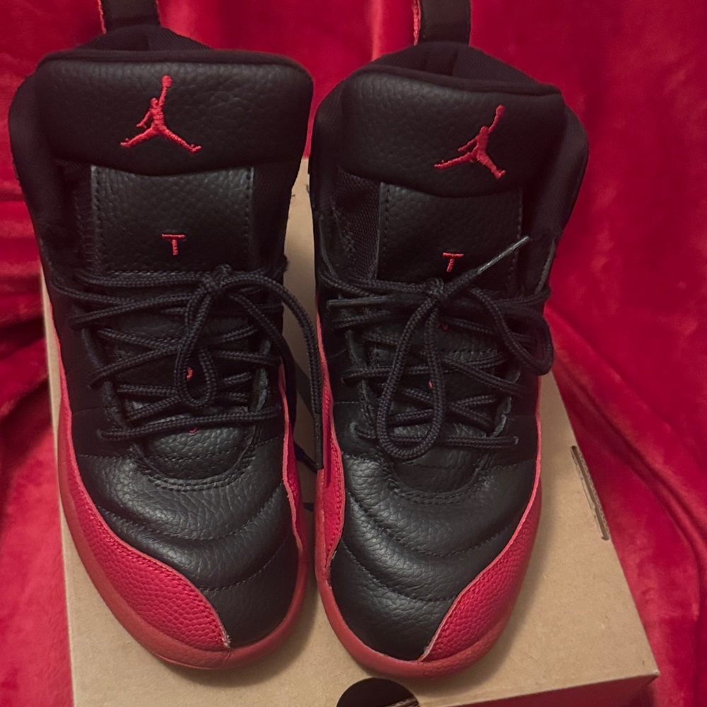 Jordan Kids Black and Red High-Top Sneakers